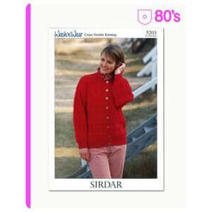 New Sirdar 5203 Wash'n'Wear Crepe Double Knitting Women Cardigan Sweater Pattern